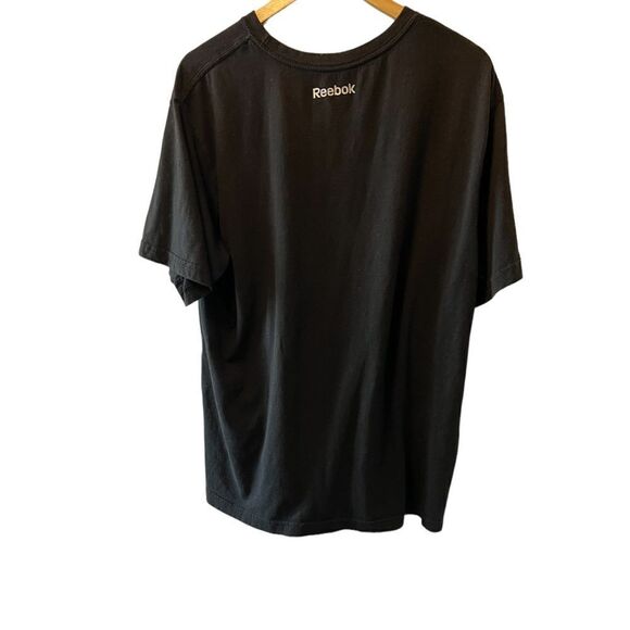 MENS REEBOK Black Logo Casual Short Sleeve Cotton Tee Shirt XL - Picture 3 of 8